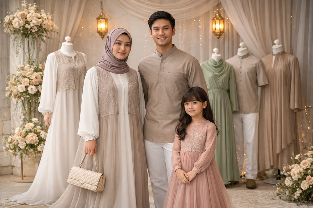 Tren busana Lebaran 2026 didominasi konsep smart layering, gamis rompi lepas dan Armani Silk. Warna Cloud Dancer hingga earth tone jadi favorit.