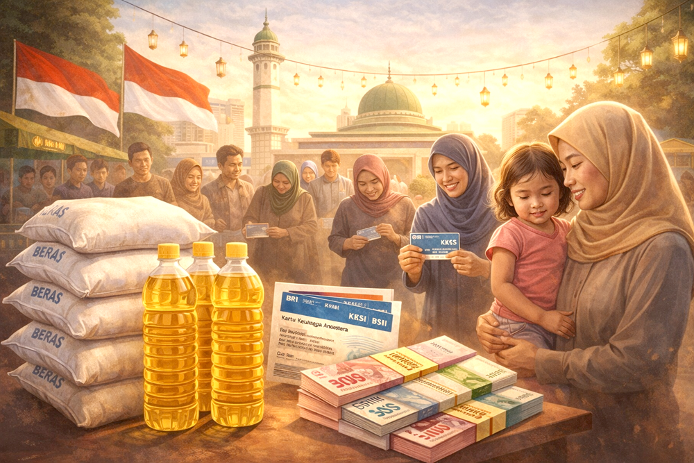 Bansos Ramadhan 2026 cair dobel: BPNT Rp600 ribu masuk KKS dan paket beras 20 kg serta minyak 4 liter untuk 35 juta KPM.