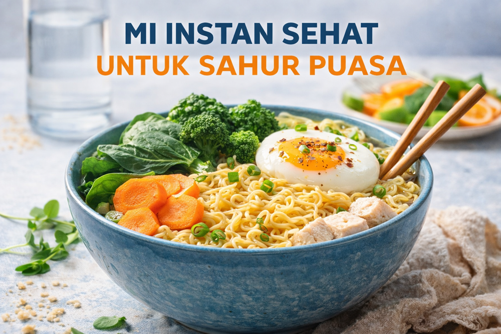 Resep menu sahur sehat dari mi instan. Tambah sayur dan protein agar lebih bergizi dan tahan lapar hingga 14 jam puasa.