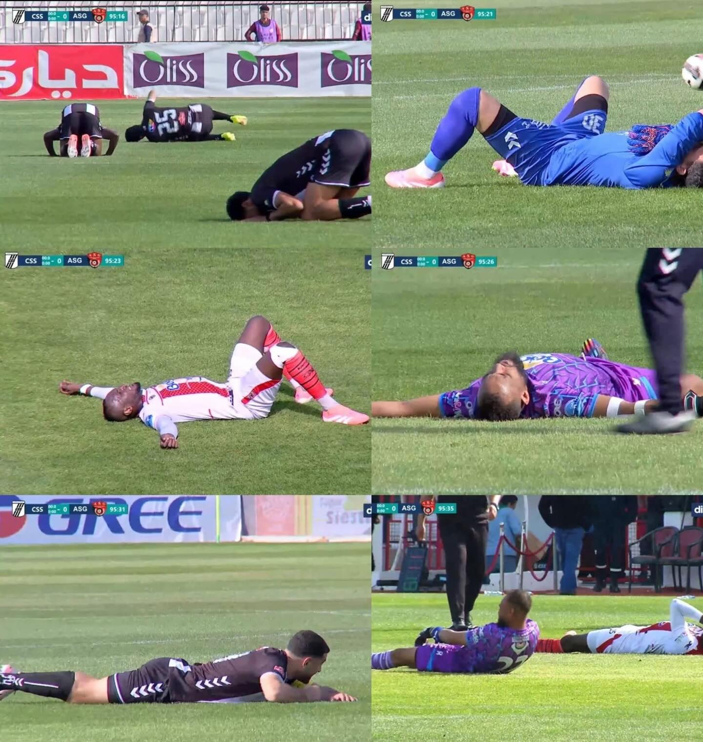 Sejumlah pemain liga Tunisia tumbang seusai laga di siang hari saat menjalankan puasa.
