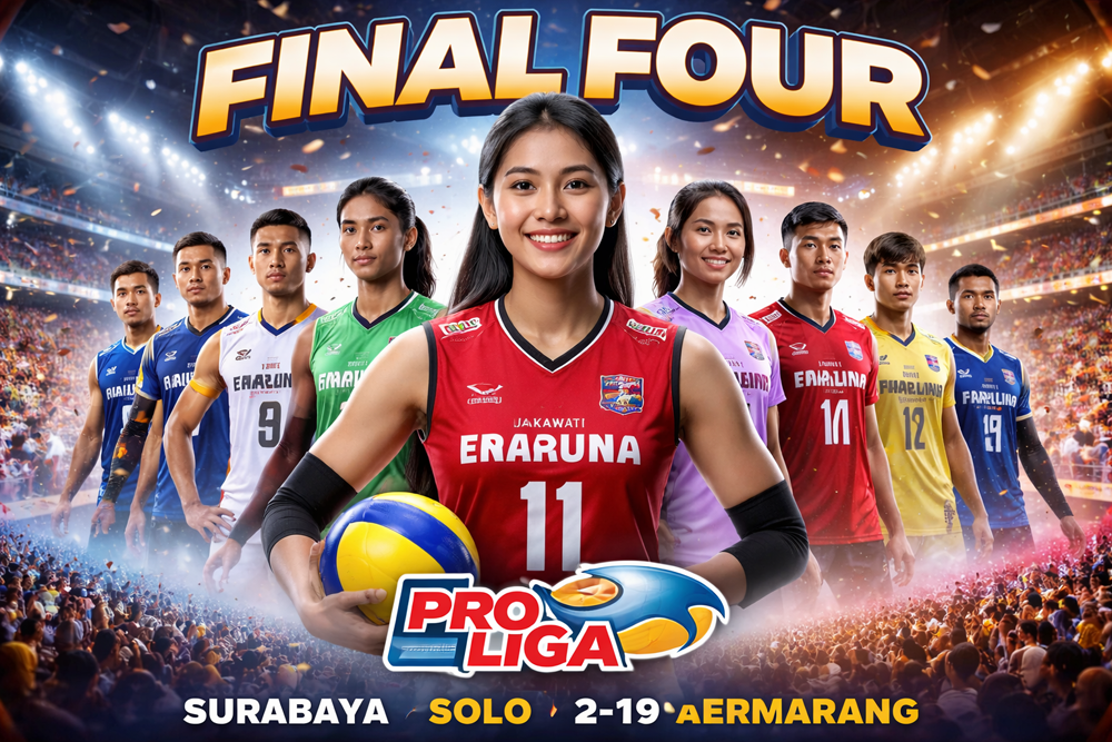 Simak jadwal lengkap Final Four Proliga 2026 yang digelar di Surabaya, Solo, dan Semarang. Megawati Hangestri siap memimpin Pertamina Enduro.