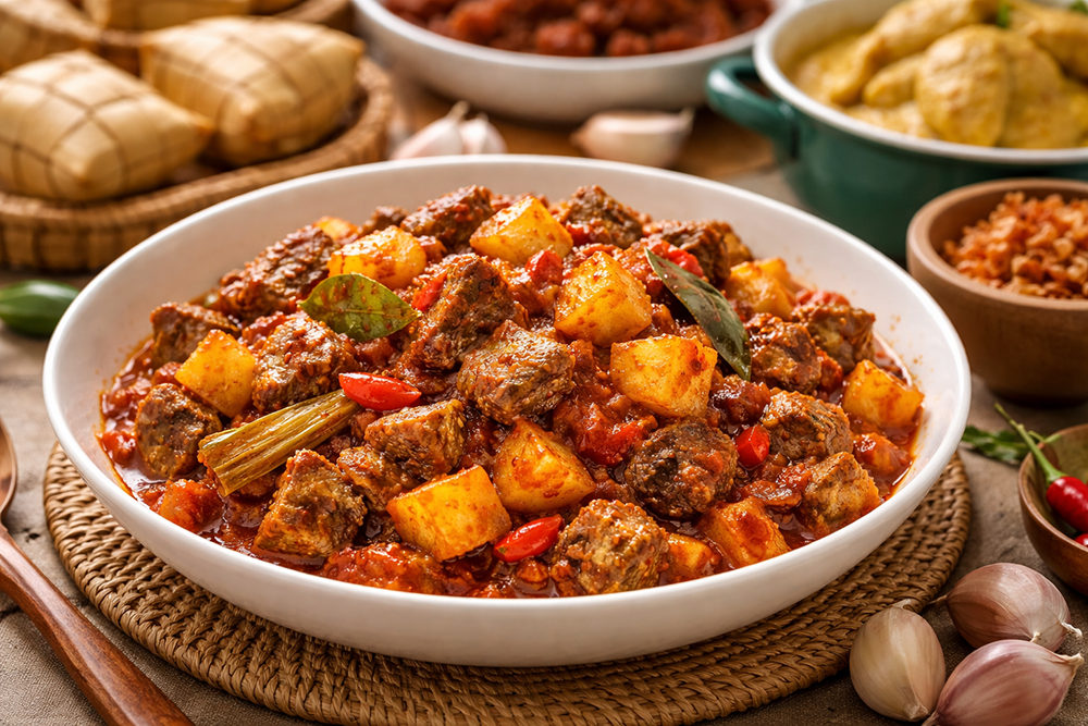 Resep sambal goreng ati kentang untuk menu buka puasa Ramadan. Lauk pedas gurih ini cocok disajikan bersama ketupat dan nasi.