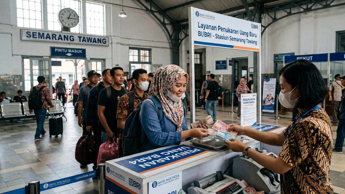 KAI Daop 4 Semarang dan Bank Indonesia sediakan layanan penukaran uang baru.