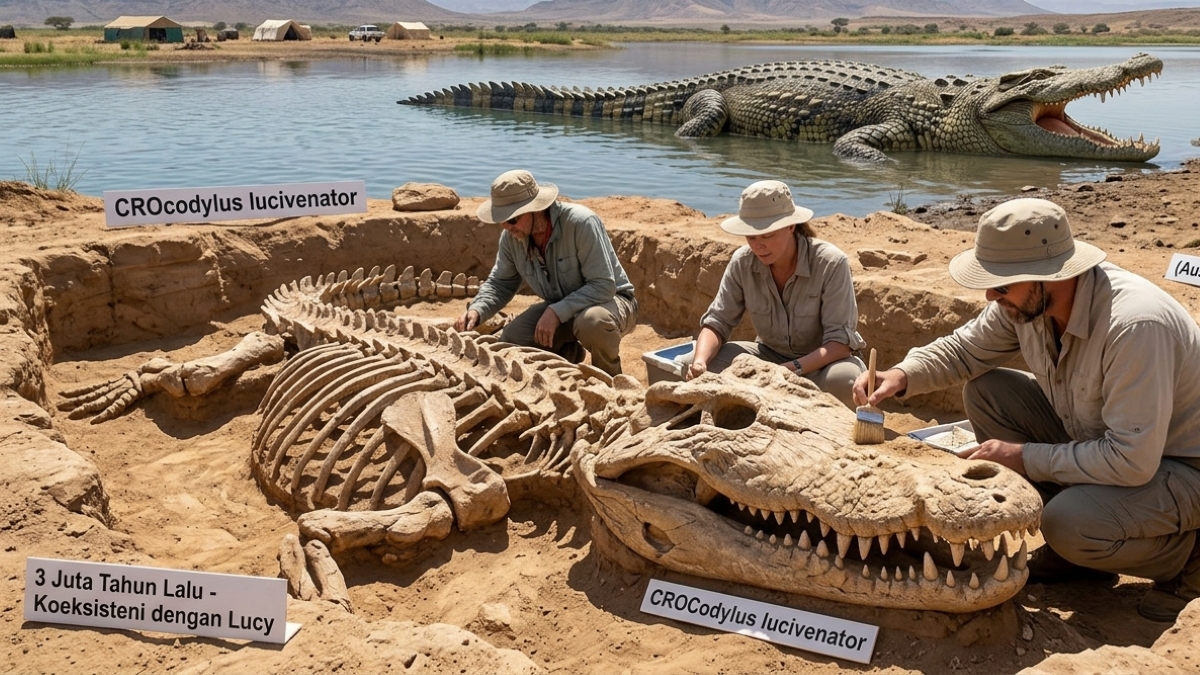 Ilmuwan menemukan spesies buaya purba Crocodylus lucivenator.