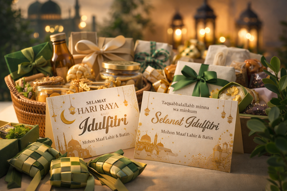 20 ucapan Idulfitri 2026 untuk kartu hampers Lebaran. Singkat, hangat, dan penuh makna untuk keluarga, sahabat, hingga rekan kerja.