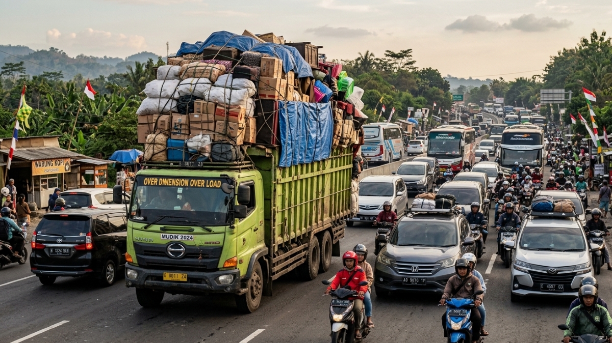 Korlantas Polri ingatkan pengusaha logistik tak operasikan kendaraan over dimension.