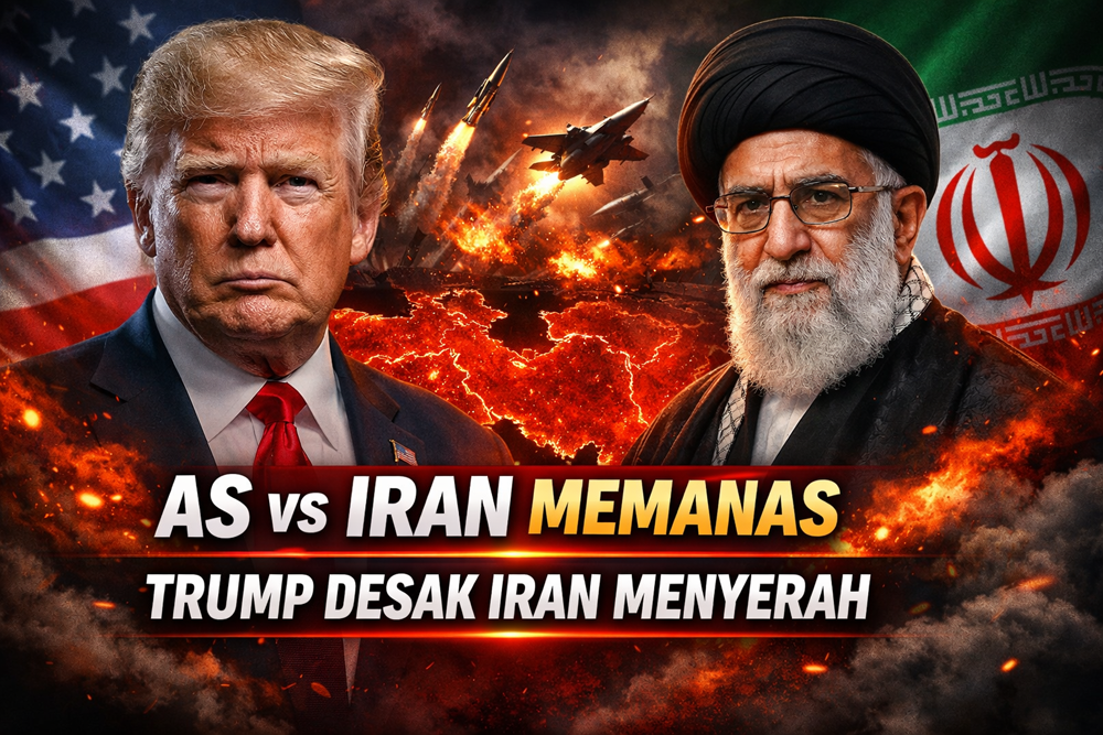 Donald Trump mendesak Iran menyerah dalam Operasi Epic Fury dan menyebut rumor Mojtaba Khamenei meninggal. AS klaim telah menghancurkan Iran.