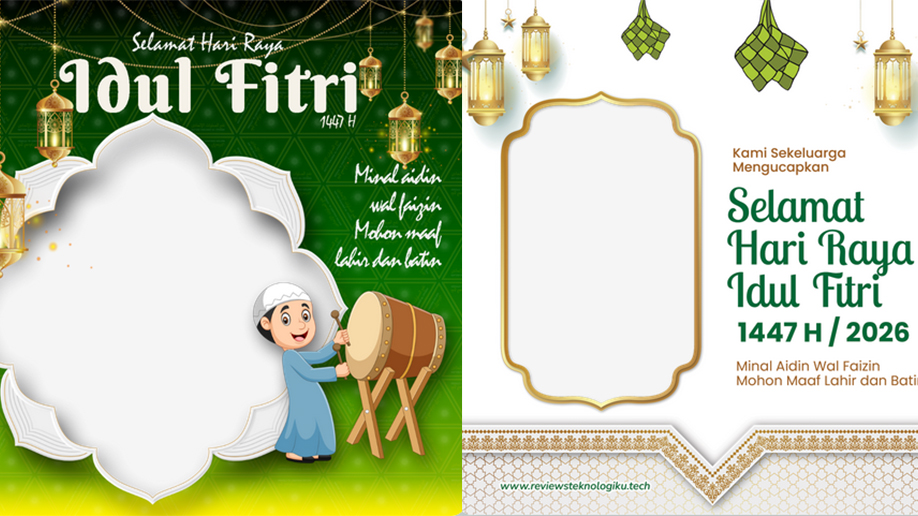 Download twibbon Idul Fitri 1447 H gratis dan terbaru. Cocok untuk WA, Instagram, dan Facebook, desain menarik rayakan Lebaran 2026.