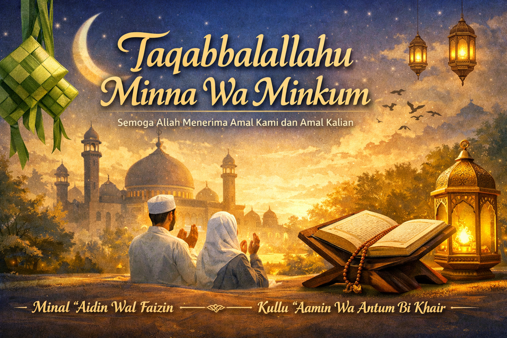Arti taqabbalallahu minna wa minkum, ucapan Lebaran populer. Simak makna, sejarah, contoh, dan cara menjawabnya saat Idulfitri.