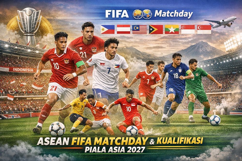Jadwal FIFA Matchday Maret 2026 tim ASEAN. Timnas Indonesia jadi tuan rumah FIFA Series, juga laga penentuan Kualifikasi Piala Asia 2027.