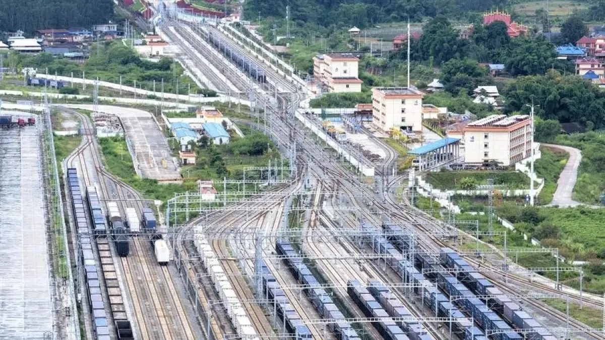 Jalur Kereta China-Laos lampaui 80 juta ton kargo sejak 2021. (Antara)