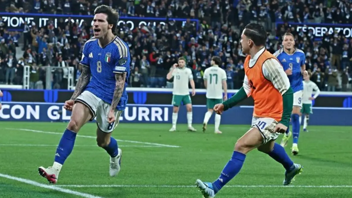 LAGA KETAT: Italia berhasil menang atas Irlandia Utara di playoff Piala Dunia 2026 ( Italy)
