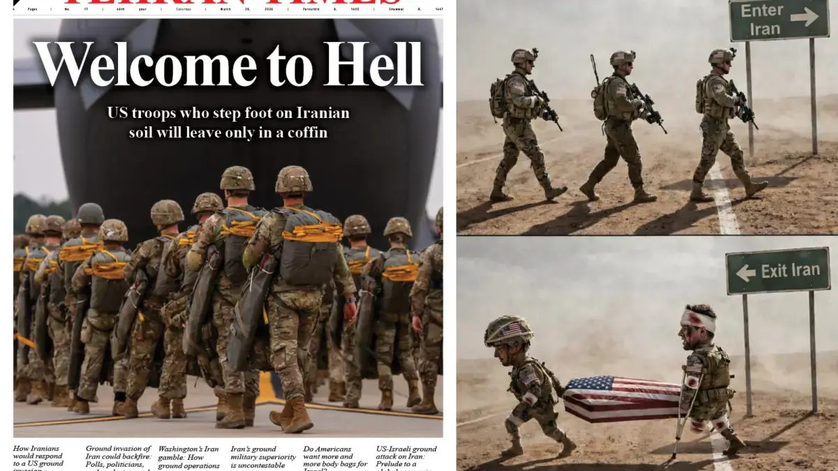 Halaman depan Tehran Times menampilkan tajuk provokatif 