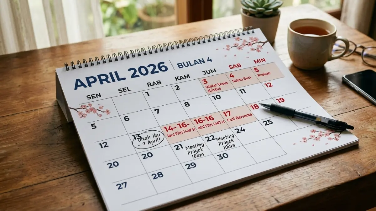 Kalender 2026 masih menyisakan banyak long weekend setelah Lebaran. (Gemini AI)