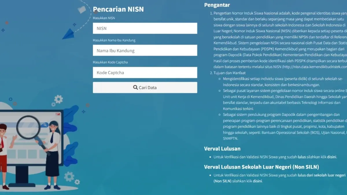 Panduan cek NISN online 2026. (Tangkapan Layar)