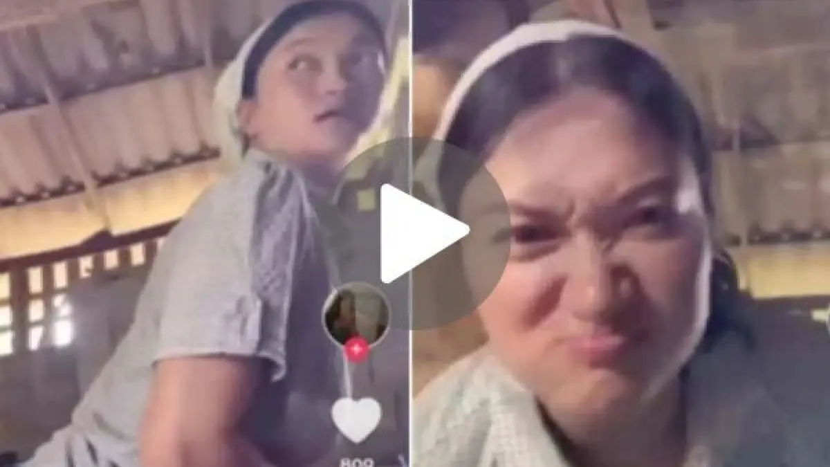 Video Ibu Tiri dan Anak Tiri kembali viral. Usai di kebun Sawit kini di dapur. (Tangkapan Layar TikTok)