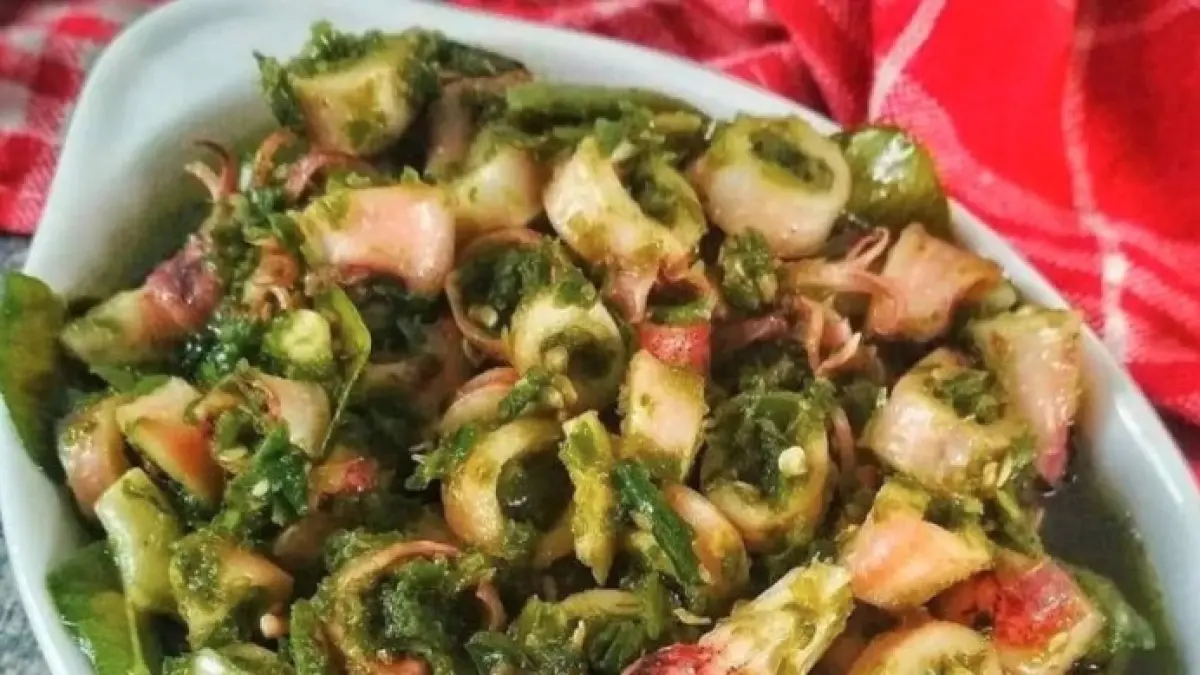 MENU SEAFOOD: Cumi sambal hijau menjadi pilihan menu yang praktis namun tetap istimewa. (Instagram:@Galerimasakanbundo)