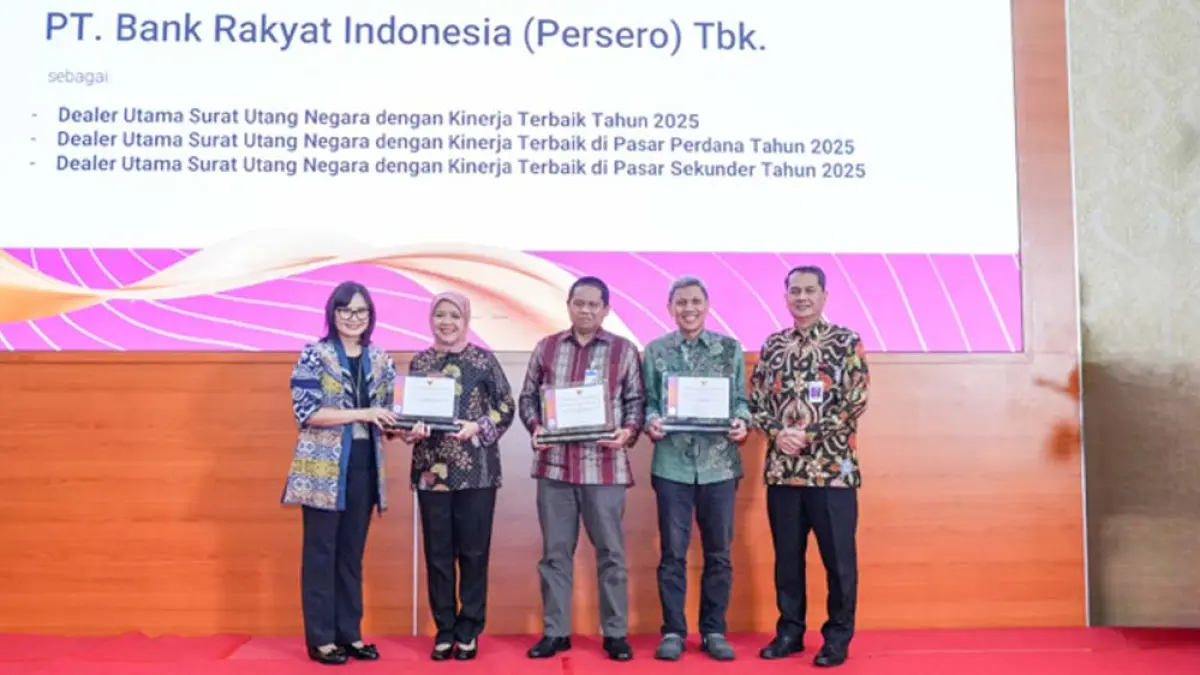 Dukung Penguatan Pasar Keuangan Domestik, BRI Raih 3 Penghargaan Dealer Utama dengan Kinerja Terbaik dari Kemenkeu. (foto: BRI)