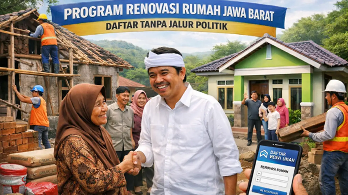 Program renovasi rumah Jabar dimulai April 2026. Warga bisa daftar langsung tanpa jalur politik, puluhan ribu rumah siap diperbaiki. (Ilustrasi ChatGPT Image)