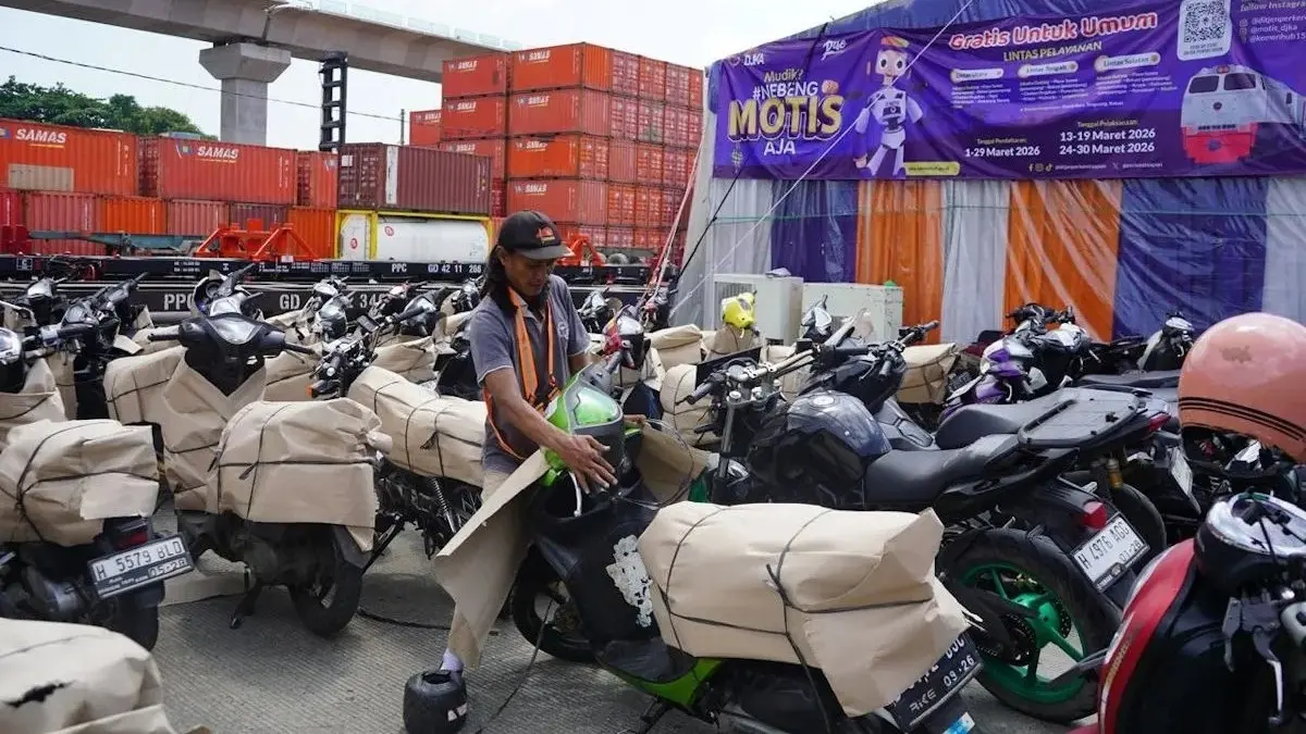 Program Motis Lebaran 2026 mencatat realisasi 12.419 unit motor atau 104,36 persen dari target. (Antara)