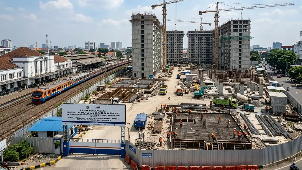 PT Astra International Tbk siap membangun 1.000 unit rusun CSR di lahan KAI Stasiun Jakarta Kota. (Gemini AI)