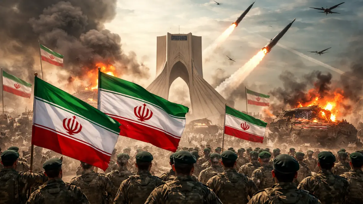 Iran klaim kemenangan atas AS dan Israel usai 40 hari perang, termasuk kesepakatan 10 poin dan rencana negosiasi di Islamabad. (Ilustrasi ChatGPT Image)