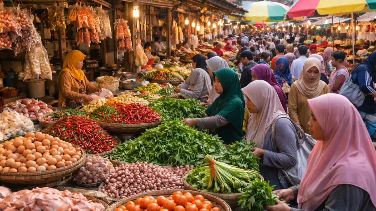 Inflasi Banyuwangi Maret 2026 hanya 0,37 persen, lebih rendah dari Jatim dan nasional. Stabilitas harga terjaga selama Ramadan dan Idulfitri. (Ilustrasi ChatGPT Image)