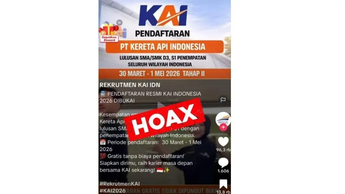 KAI Daop 1 Jakarta peringatkan maraknya penipuan rekrutmen berkedok TikTok. (Antara)