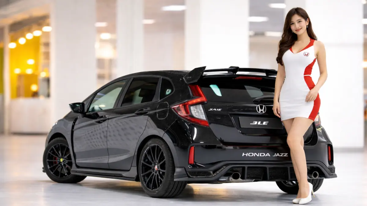 Honda Jazz 2026 dikabarkan hadir dengan teknologi hybrid e:HEV, desain modern, dan fitur canggih. Simak spesifikasi dan estimasi harganya. (Ilustrasi Youtube dan ChatGPT Image)