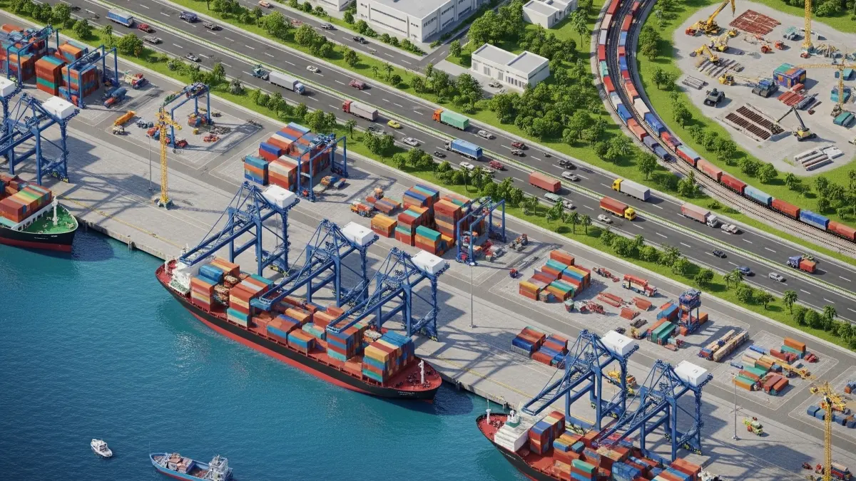 Kementerian Investasi mempercepat pembangunan Pelabuhan Tanjung Carat di Banyuasin sebagai pusat logistik terintegrasi dan KEK hilirisasi pertama. (Gemini AI)
