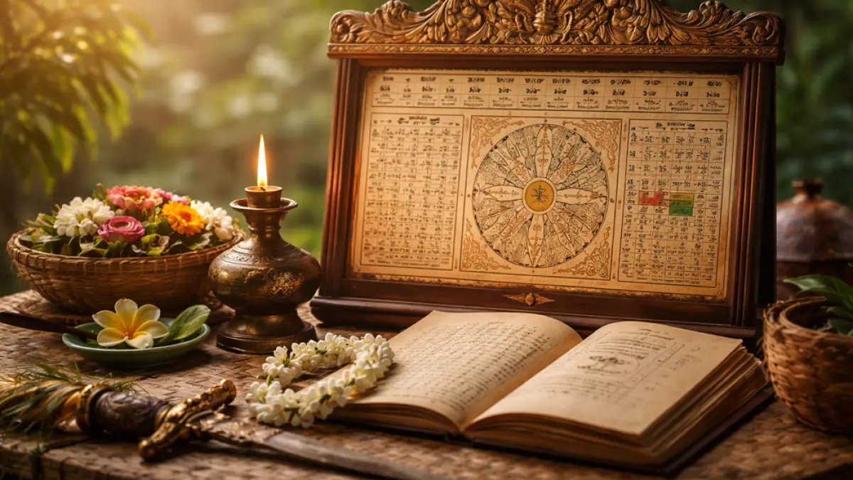 Kalender Jawa 12 April 2026 Ahad Wage, neptu 9, wuku Landep. Simak makna filosofi, pranata mangsa, dan ramalan hari ini lengkap. (ChatGPT Image)