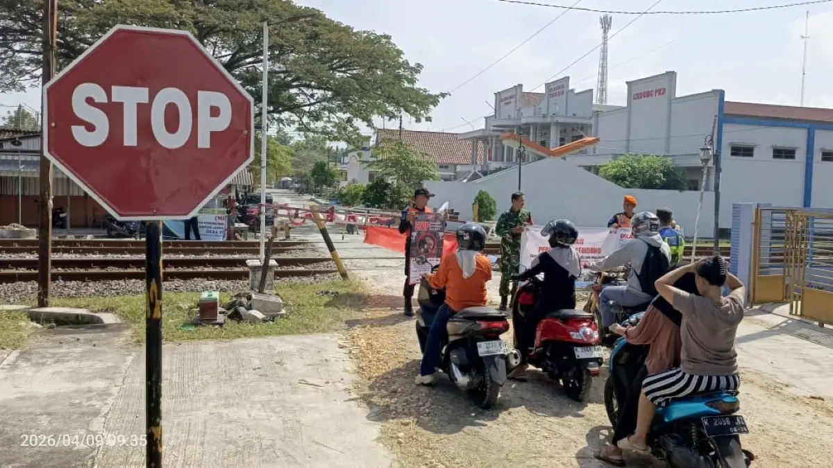 KAI Daop 4 Semarang mencatat penurunan kecelakaan perlintasan sebidang pada Triwulan I 2026. (KAI)