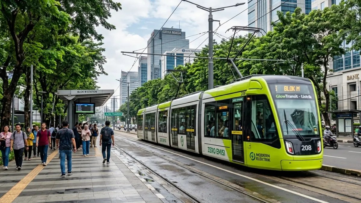Pengamat transportasi menilai percepatan transportasi listrik menjadi solusi krisis energi Indonesia. (Gemini AI)