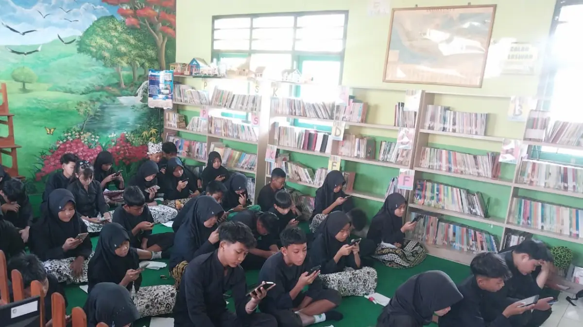 Ruang perpusatkaan SDN 1 Lateng dijadikan kelas try out