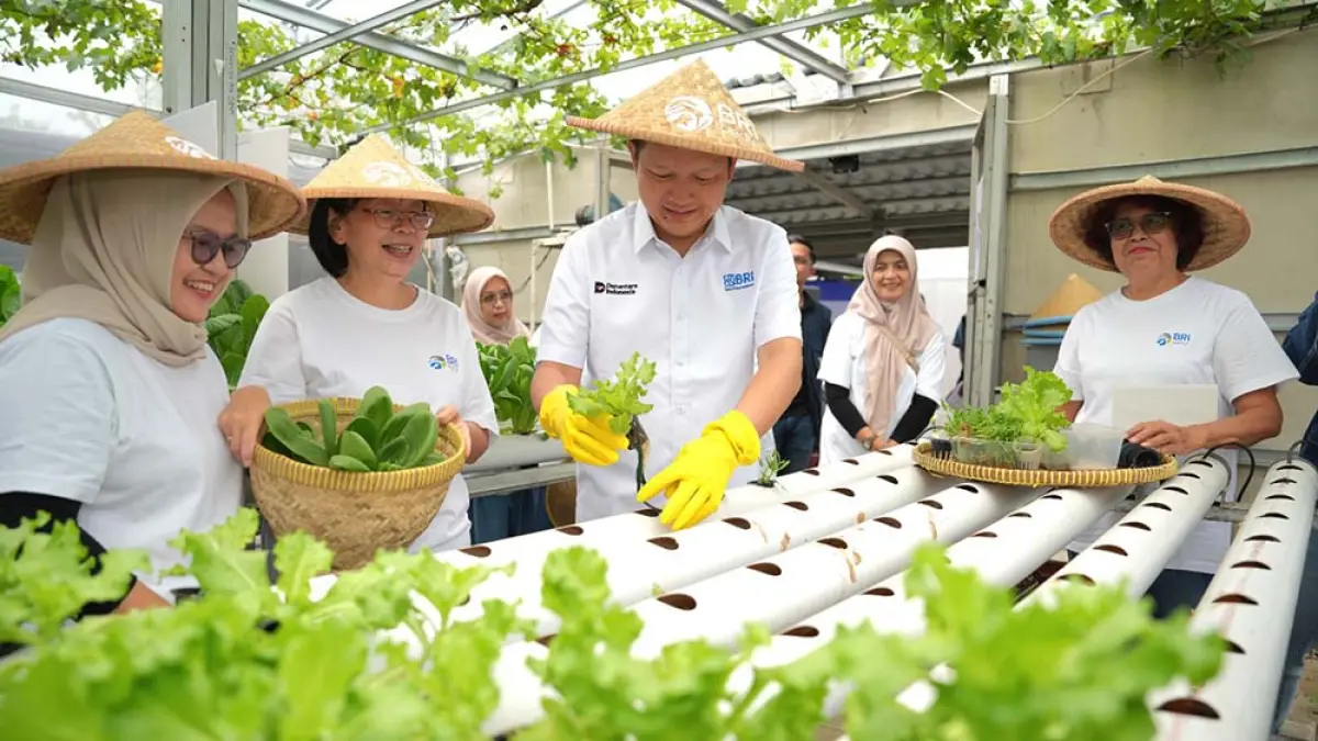 Lahan tidur 1.500 meter di Cakung disulap jadi kebun produktif, Urban Farming Buaran Citra Lestari jadi solusi pangan kota. (foto: BRI)