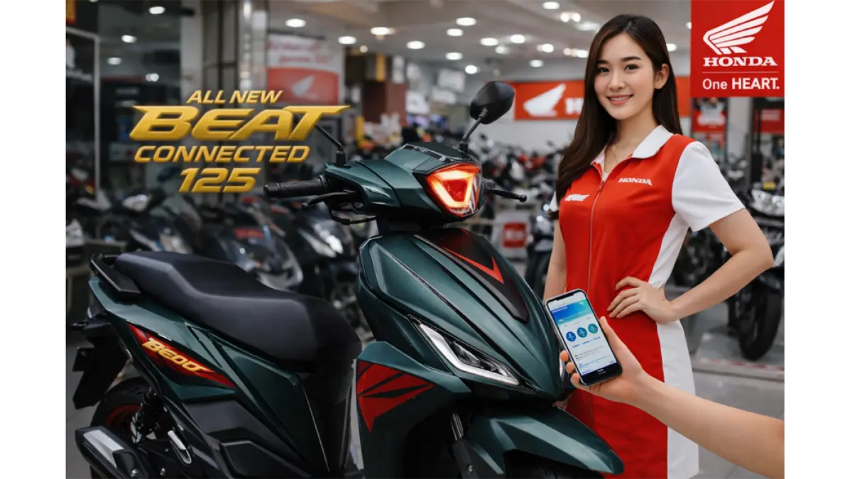 Honda BeAT 125 Connected 2026 hadir dengan mesin 125cc, fitur digital, dan desain baru. Siap jadi standar baru skutik Indonesia. (Ilustrasi ChatGPT Image)
