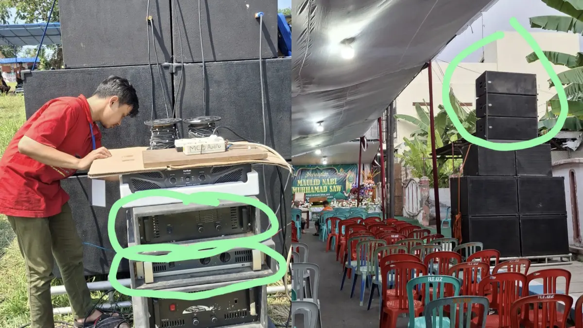 Peralatan sound system milik MCB Audio yang diduga digelapkan oleh W. (Galih untuk Radar Banyuwangi)