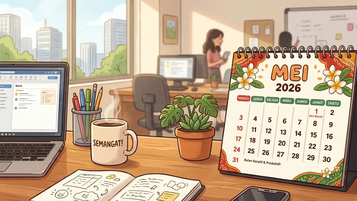 Ilustrasi tanggal merah Mei 2026. (Gemini AI)