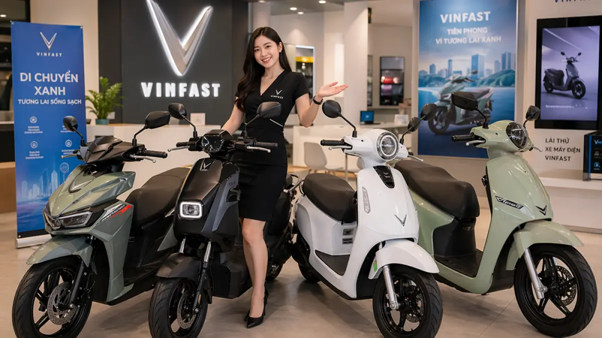 VinFast Viper 2026 hadir Rp11,5 juta dengan fitur modern dan jarak tempuh 156 km, jadi ancaman serius motor bensin di Indonesia. (Ilustrasi ChatGPT Image)