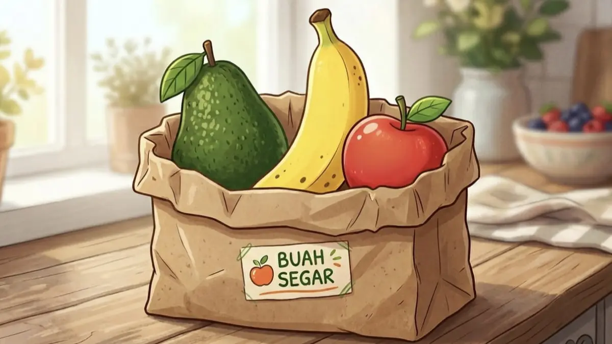 Ilustrasi cara mematangkan alpukat dengan cepat. (Gemini AI)