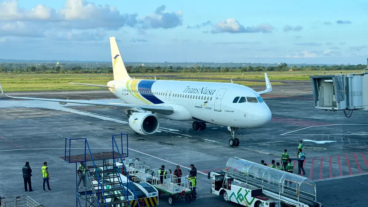 Maskapai TransNusa melayani frekuensi 2 kali penerbangan setiap hari di BIZAM Lombok, Jumat (17/4). (BIZAM for Lombok Post)