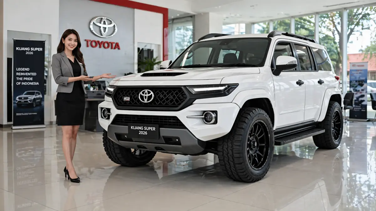 Toyota Kijang Super 2026 hadir dengan mesin hybrid 180 HP, desain modern, dan fitur canggih. MPV legendaris siap kuasai pasar lagi. (Ilustrasi ChatGPT Image)
