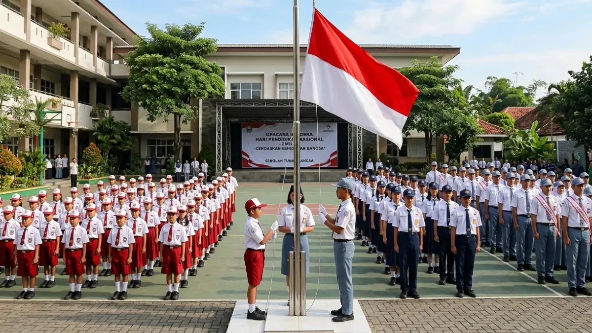 Peringatan Hari Pendidikan Nasional (Hardiknas) 2 Mei 2026 menjadi momentum refleksi transformasi kualitas SDM Indonesia. (Gemini AI)