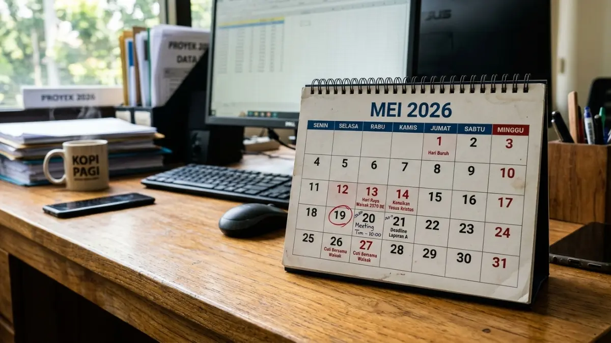 Simak jadwal lengkap tiga kali long weekend di Mei 2026 berdasarkan SKB 3 Menteri. (Gemini AI)