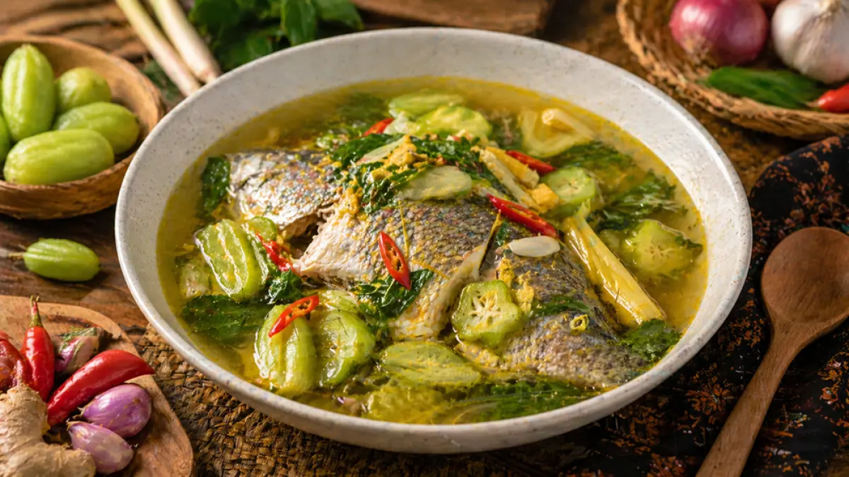 Resep ikan kuah belimbing khas NTT dengan rasa asam segar. Simak bahan, cara memasak, dan keunikan kuliner tradisional Indonesia ini. (ChatGPT Image)