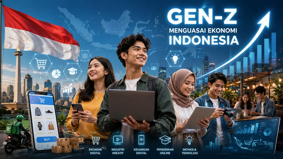 Gen Z resmi jadi kelompok terbesar di Indonesia pada 2025. Generasi Alpha-Beta tumbuh pesat dan siap mengubah ekonomi nasional. (Ilustrasi ChatGPT Image)