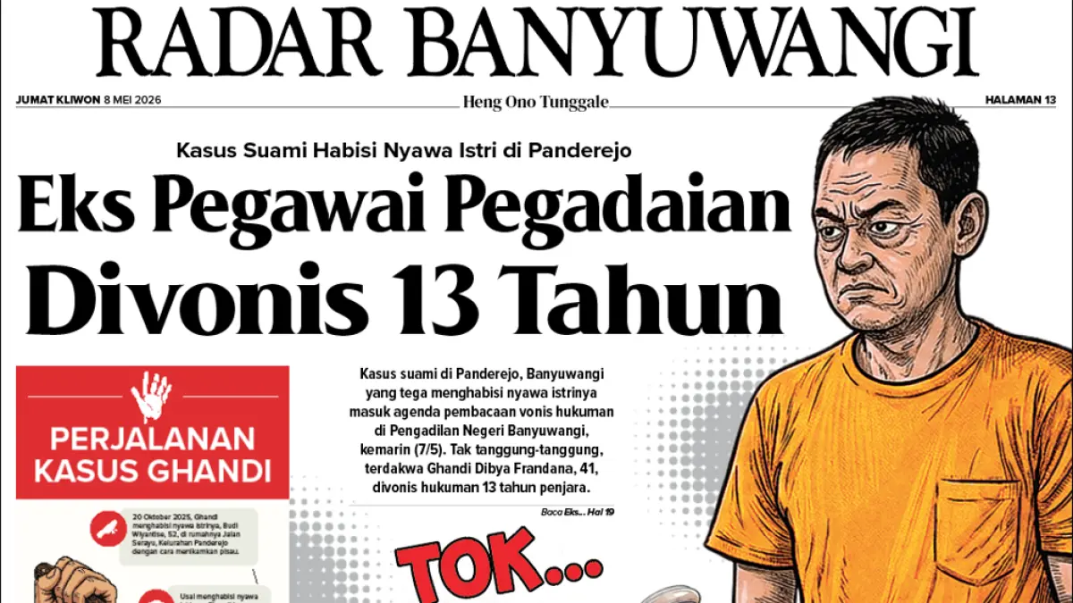 Eks pegawai pegadaian di Banyuwangi divonis 13 tahun penjara usai membunuh istrinya. Motif pembunuhan tak terungkap di sidang.