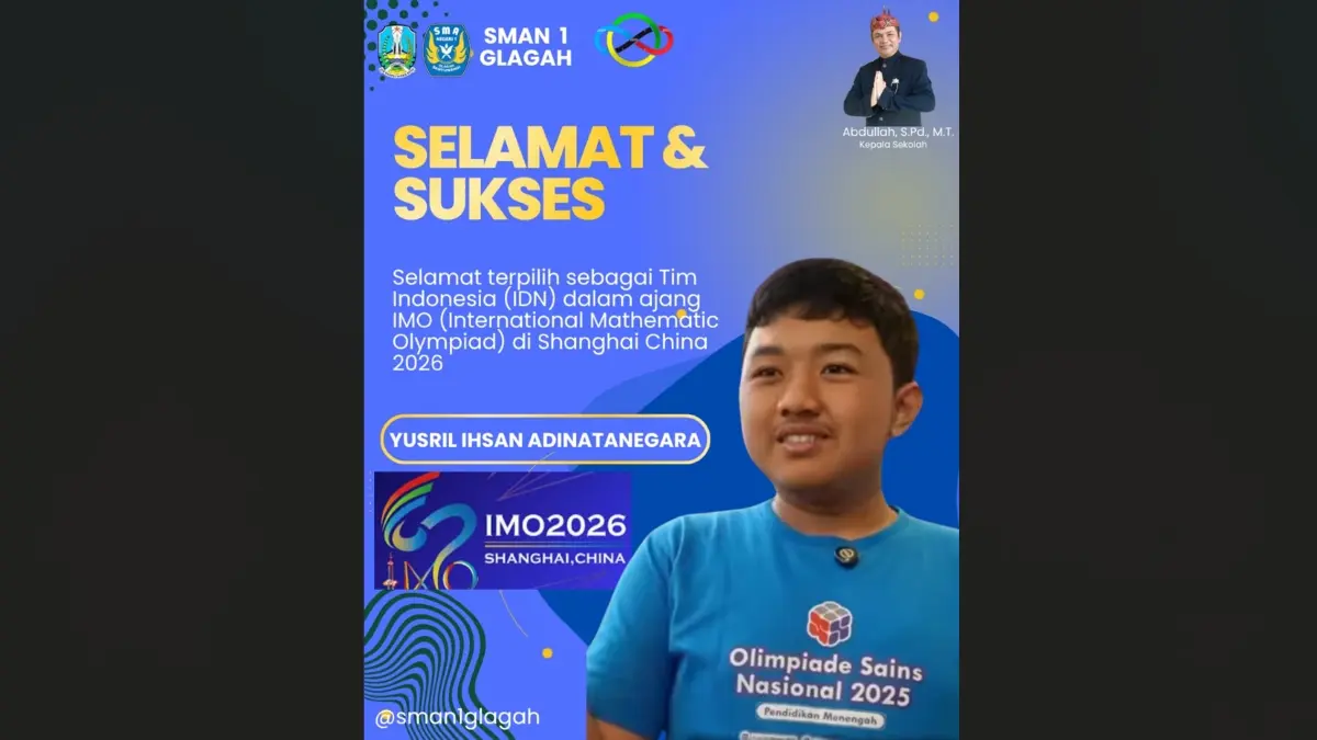 Siswa SMAN 1 Glagah Banyuwangi, Yusril Ihsan Adinatanegara. (Istimewa)