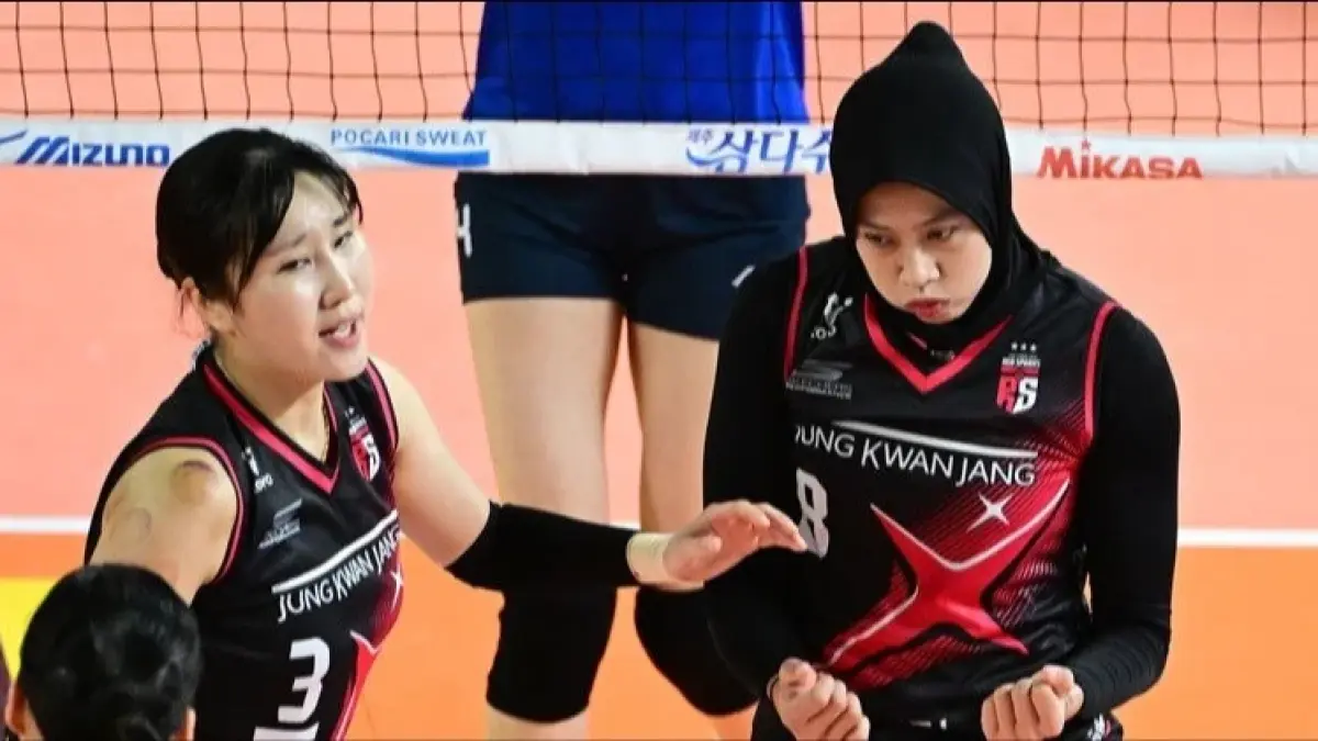 Megawati Hangestri dan Yeum Hye-seon. (Sumber: KOVO)