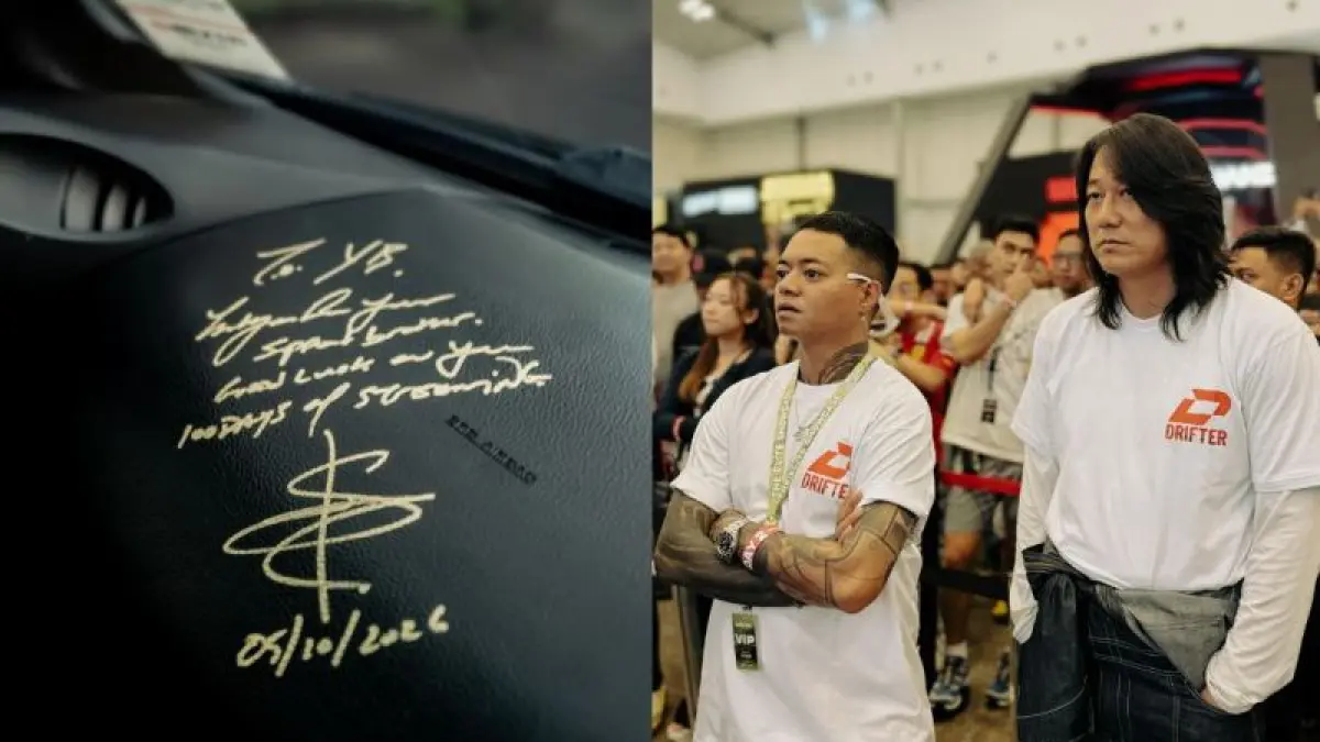 AKTOR HOLLYWOOD : Sung Kang mendadak viral usai menandatangani dashboard mobil milik Reza Arap di Jakarta.(Instagram:@ybrap)